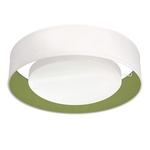 Button Ceiling Light Fixture - Brushed Nickel / Silk Verde