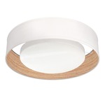 Button Ceiling Light Fixture - Brushed Nickel / Natural Photo Veneer