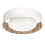 Button Ceiling Light Fixture - Brushed Nickel / Zebrawood Photo Veneer