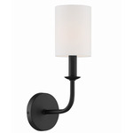 Bailey Wall Sconce - Matte Black / White