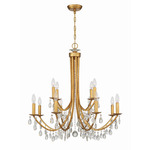 Bridgehampton Chandelier - Antique Gold / Hand-Cut Crystal