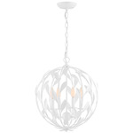 Broche Round Pendant - Matte White