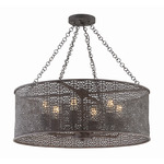 Jasmine Drum Chandelier - Forged Bronze