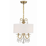 Othello Drum Shade Chandelier - Vibrant Gold / White