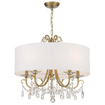 Othello Drum Shade Chandelier - Vibrant Gold / White