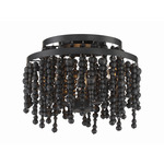 Poppy Semi Flush Ceiling Light - Matte Black / Black