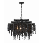 Poppy Chandelier - Matte Black / Black