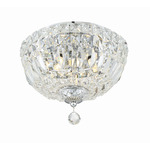 Rosyln Semi Flush Ceiling Light - Polished Chrome / Hand-Cut Crystal