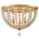 Roxy Semi Flush Ceiling Light - Antique Gold