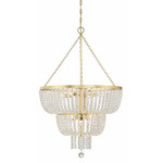 Rylee Tier Chandelier - Antique Gold / Clear