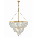 Rylee Tier Chandelier - Antique Gold / Clear