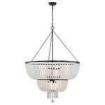 Rylee Tier Chandelier - Matte Black / Frosted