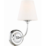 Sylvan Wall Sconce - Polished Chrome / White