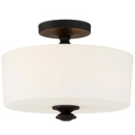 Travis Semi Flush Ceiling Light - Black Forged