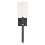 Weston Wall Sconce - Matte Black / Antique Gold / White