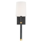 Weston Wall Sconce - Matte Black/Antique Gold / White