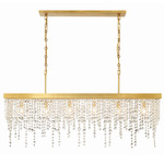 Winham Linear Chandelier - Antique Gold / Hand-Cut Crystal