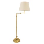 Randolph Swing Arm Floor Lamp - Antique Brass / Natural