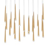 Cascade Linear Multi Light Pendant - Aged Brass / Clear