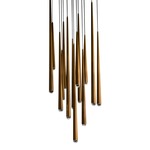 Cascade Round Multi Light Pendant - Aged Brass / Clear