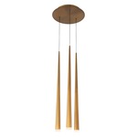 Cascade Round Multi Light Pendant - Aged Brass / Frosted