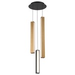 Chaos Multi Light Pendant - Black and Brass / White