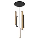 Chaos Multi Light Pendant - Black and Brass / White