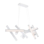 Chaos Linear Chandelier - Brushed Aluminum / White