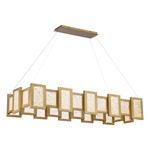 Fury Rectangular Chandelier - Aged Brass / Opal