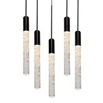 Magic Round Multi Light Pendant - Black / Crystal