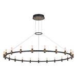 Albany Round Chandelier - Black / Brass / White