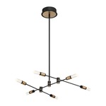 Albany Chandelier - Black / Brass / White