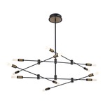 Albany Chandelier - Black / Brass / White