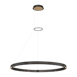 Admiral 1 Tier Round Pendant - Matte Black / Gold