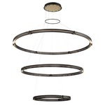 Admiral 3 Tier Round Pendant - Matte Black / Gold