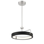 Pemberton Pendant/Semi Flush Mount - Satin Nickel / Matte Black