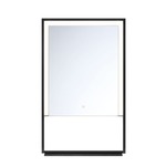 Sayora Rectangle Mirror With Shelf - Black