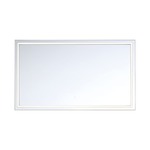 Long Rectangle Mirror with Light - White