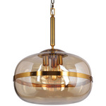 Nottingham Pendant - Brass / Amber