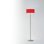 CPL Floor Lamp with Circular Shade - Chrome / Opal Red