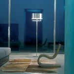 CPL Floor Lamp with Circular Shade - Chrome / Mirror