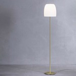 Notte Floor Lamp - Heritage Brass / Opal White