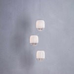 Gong Mini Multi Light Pendant with Round Canopy - Anodized Aluminum / White