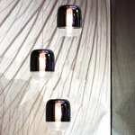 Gong Mini Multi Light Pendant with Round Canopy - Anodized Aluminum / Black