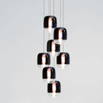 Gong Square 5S Multi Light Pendant - Anodized Aluminum / Black