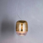 Gong Mini Pendant - Matte Silver / Gold Leaf