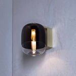 Gong Wall Sconce - Black & Heritage Brass