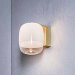 Gong LED Wall Sconce - White & Heritage Brass