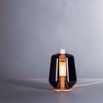 Luisa Table Lamp - Matte White / Glossy Smoked Grey