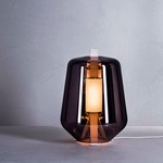 Luisa Table Lamp - Matte White / Glossy Smoked Grey